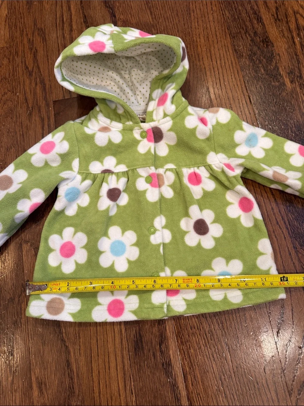 Carter's 6 Months Green Floral Hooded Fleece Jacket